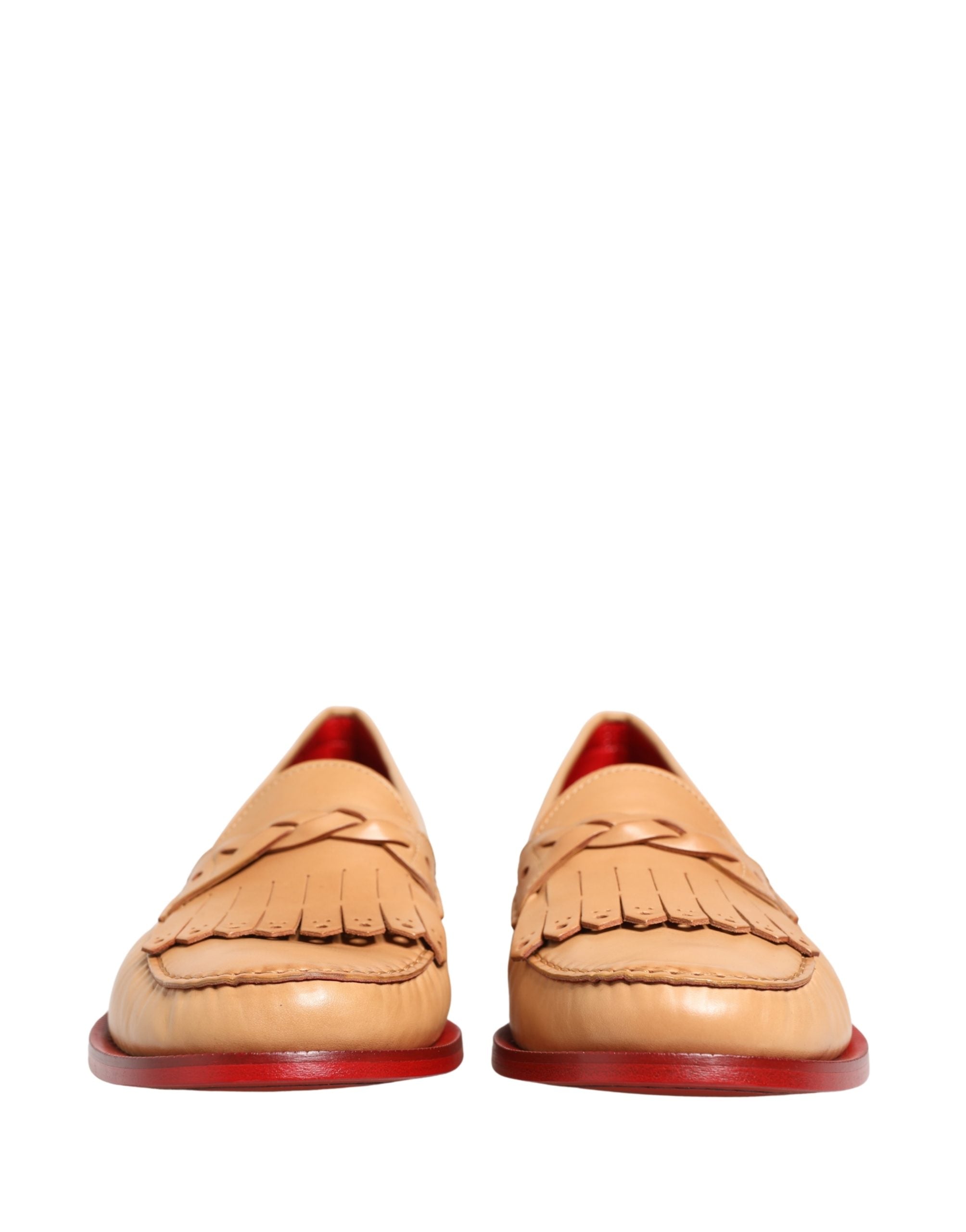 Dolce & Gabbana Beige Tassel Leather Men Slip On Loafers Men's Shoes (Pre-Owned)