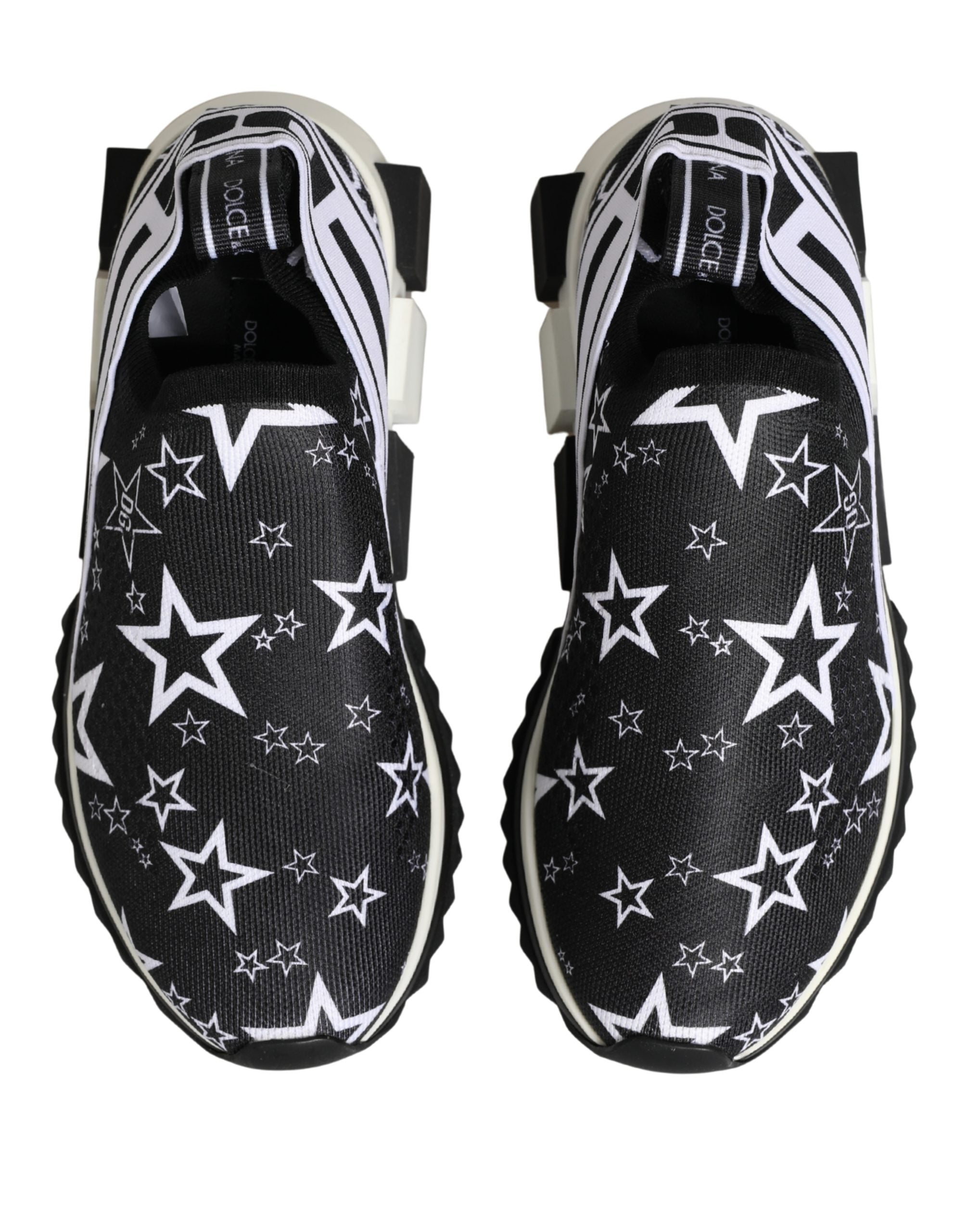 Dolce & Gabbana Black Stars Logo SORRENTO Sneakers Women's Shoes