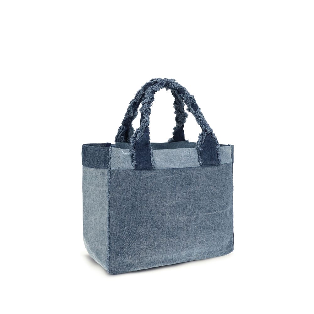 Ganni Blue Cotton Shoulder Women's Bag