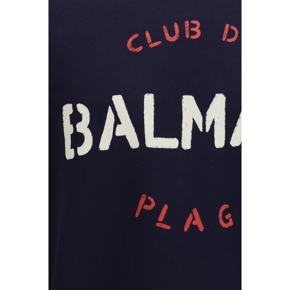 Balmain Blue Cotton Men's Sweatshirt