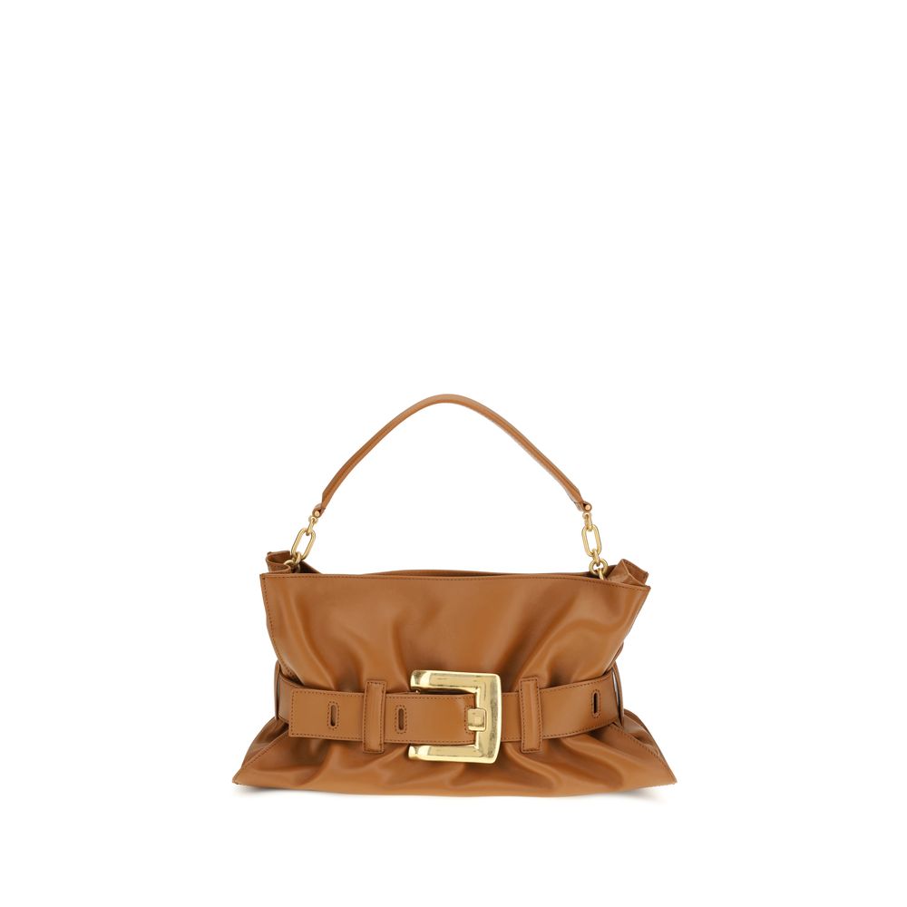 Balmain Brown Calf Leather Bos Taurus Shoulder Women's Bag
