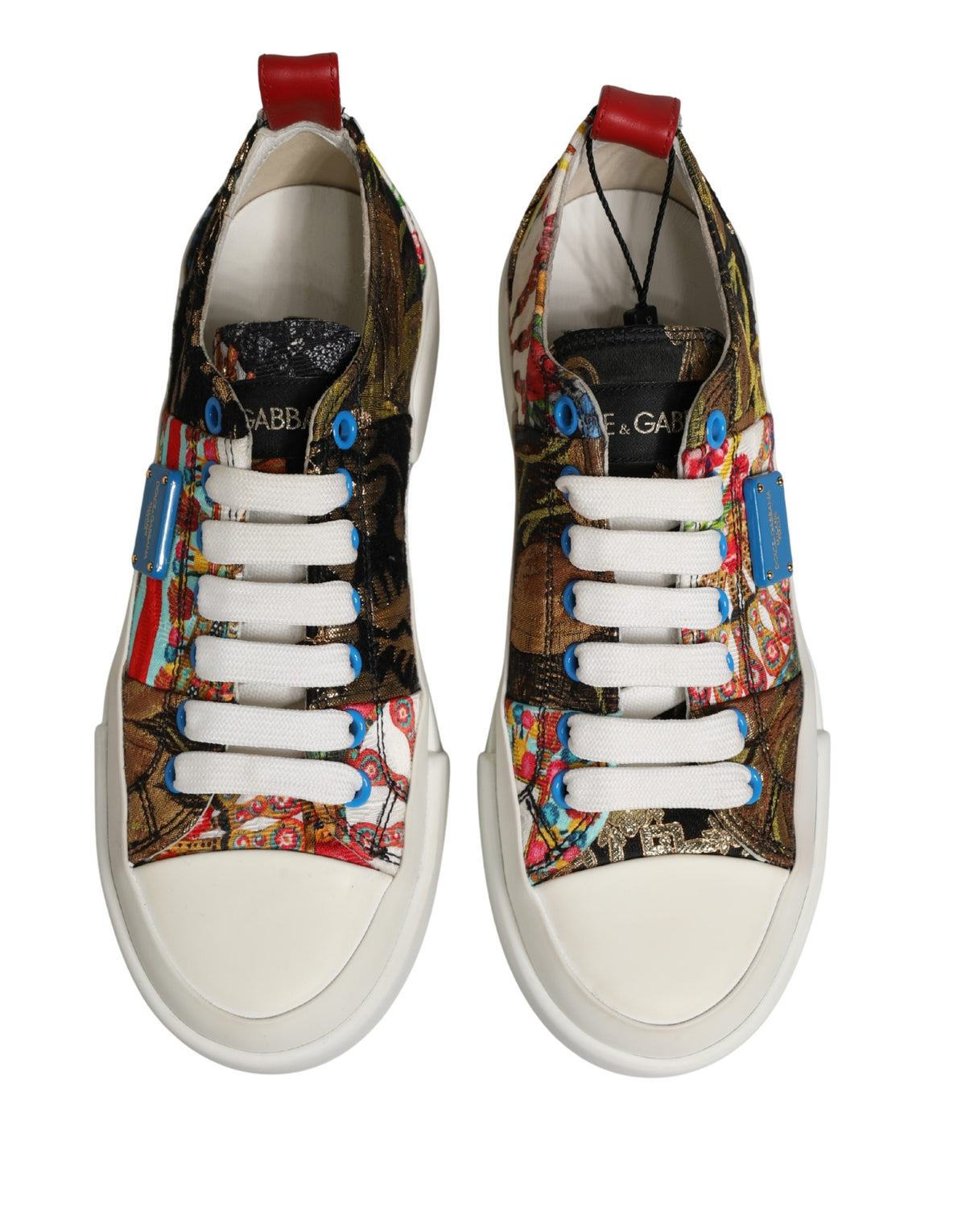 Dolce & Gabbana Multicolor Patchwork Low Top Sneakers Women's Shoes