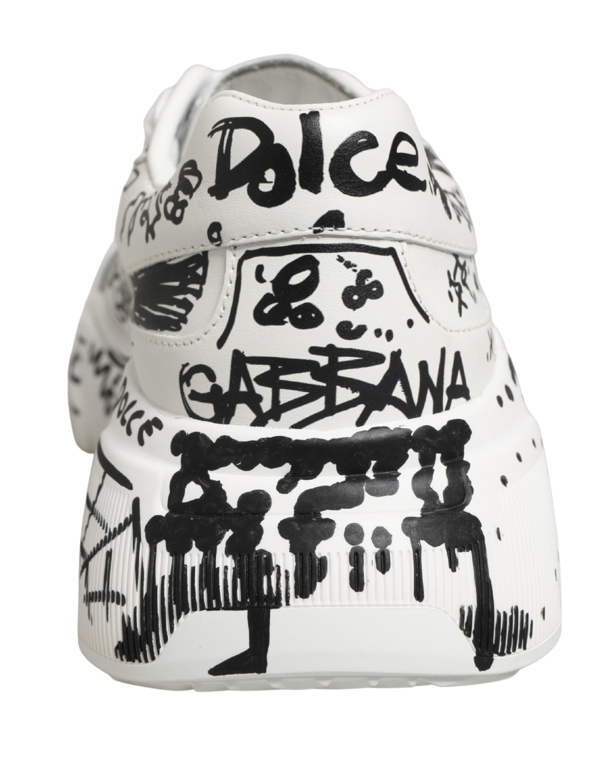 Dolce & Gabbana White Daymaster Graffiti Low Top Sneakers Women's Shoes