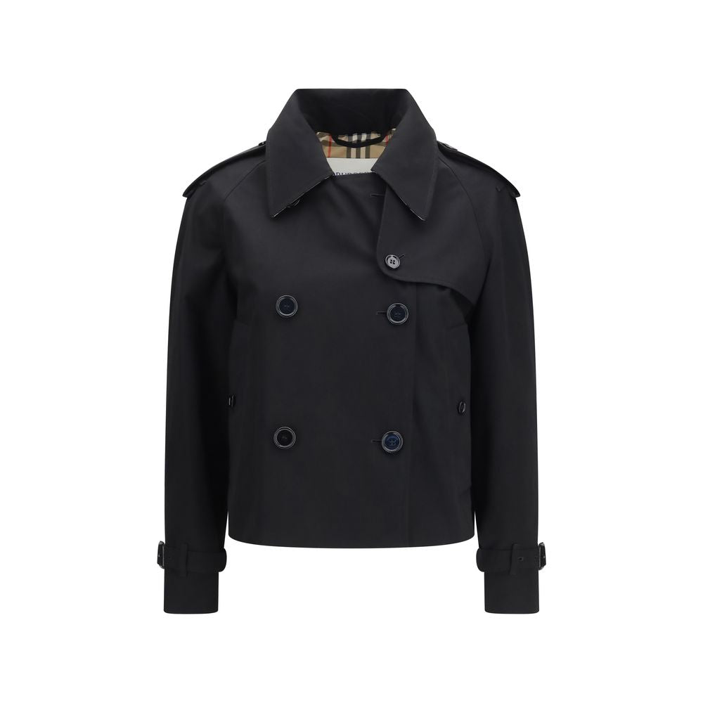 Burberry Black Cotton Trench Women's Coat