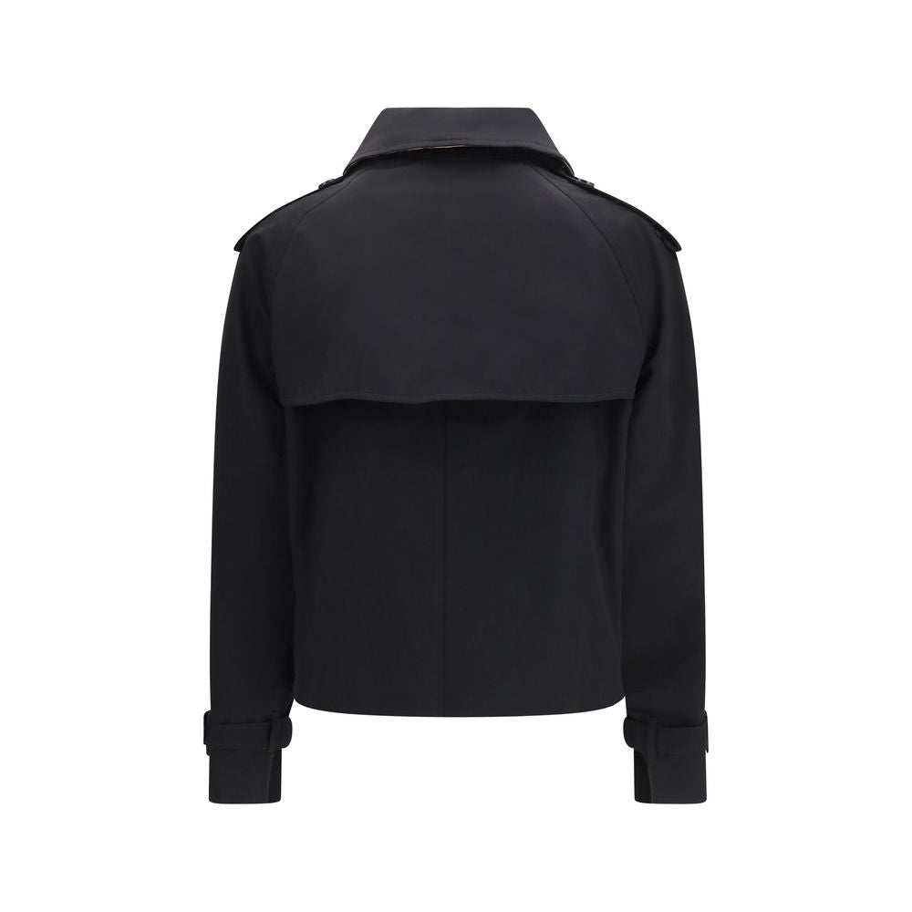 Burberry Black Cotton Trench Women's Coat