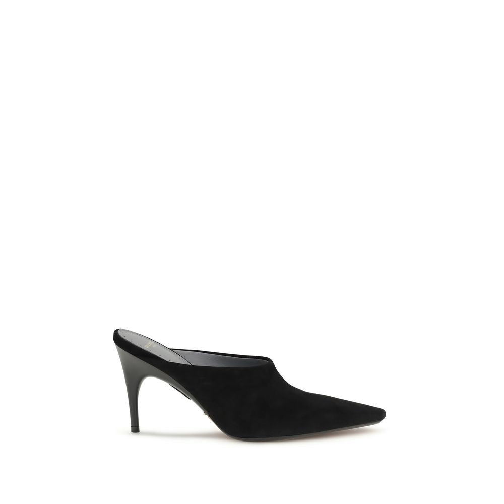 Balenciaga Black Suede Leather Women's Mules
