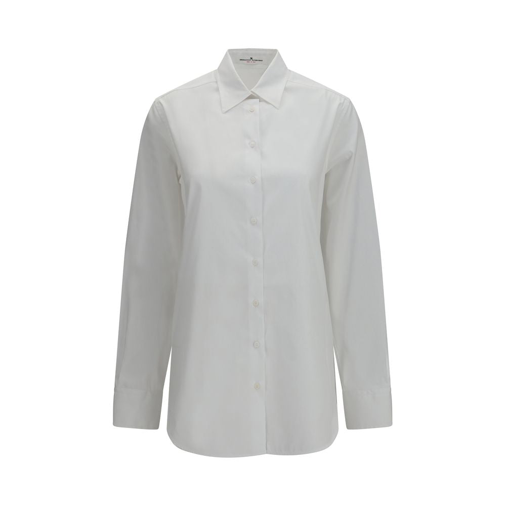 Ermanno Scervino White Cotton Dress Women's Shirt