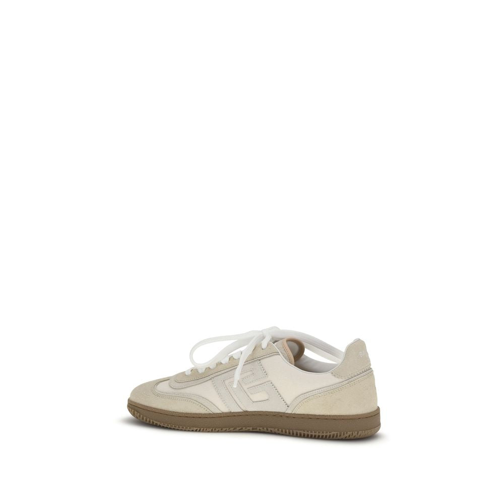Balmain Beige Suede Leather Athletic Men's Sneakers
