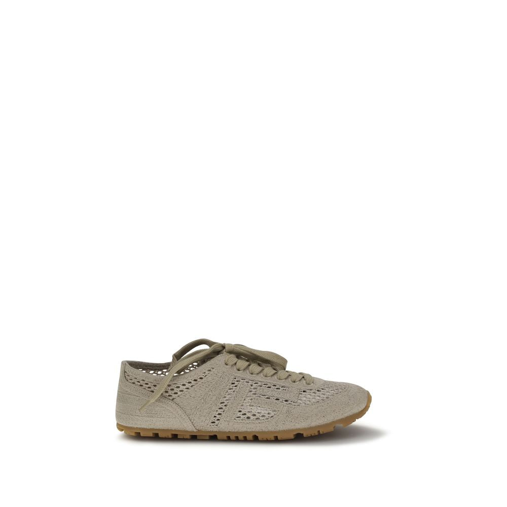 Balmain Beige Cotton Athletic Women's Sneakers