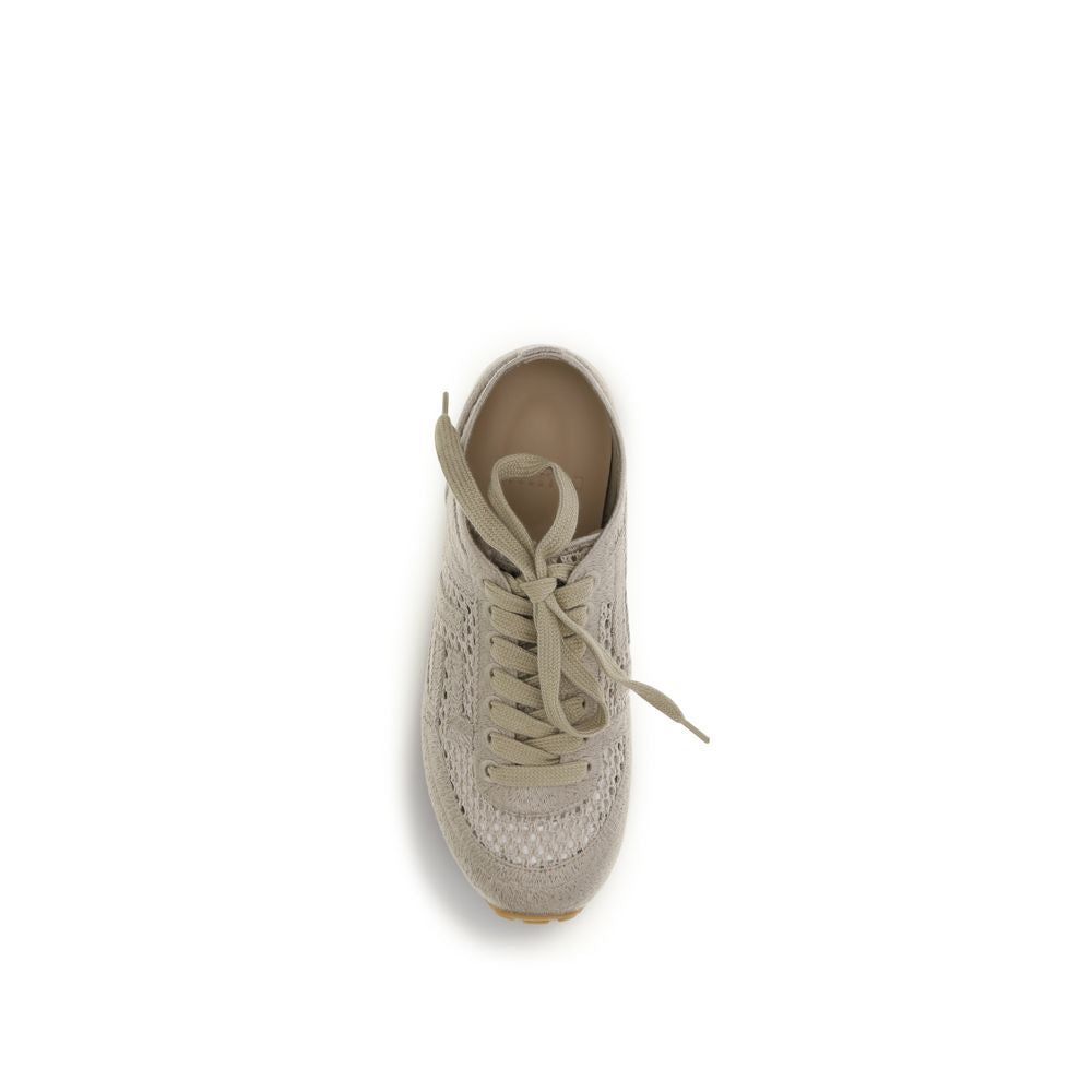 Balmain Beige Cotton Athletic Women's Sneakers