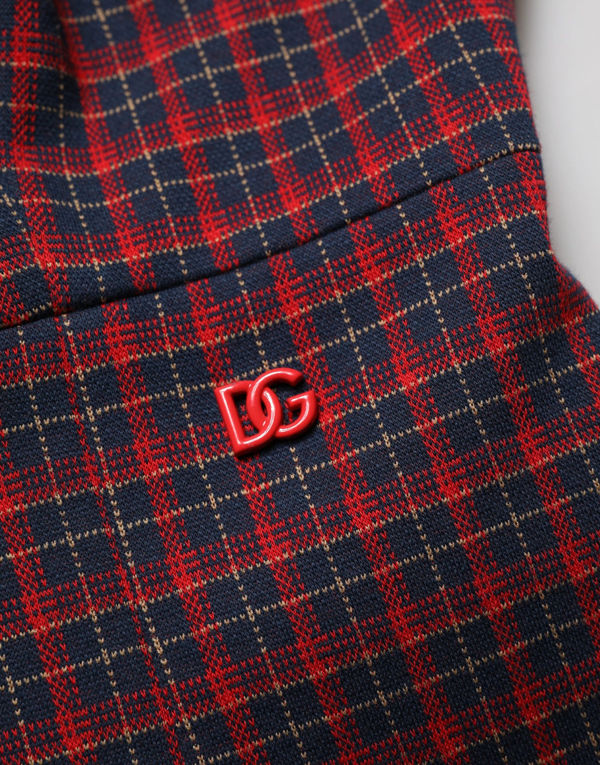 Dolce & Gabbana Red Black Checkered ShortSleeve Sheath Women's Dress