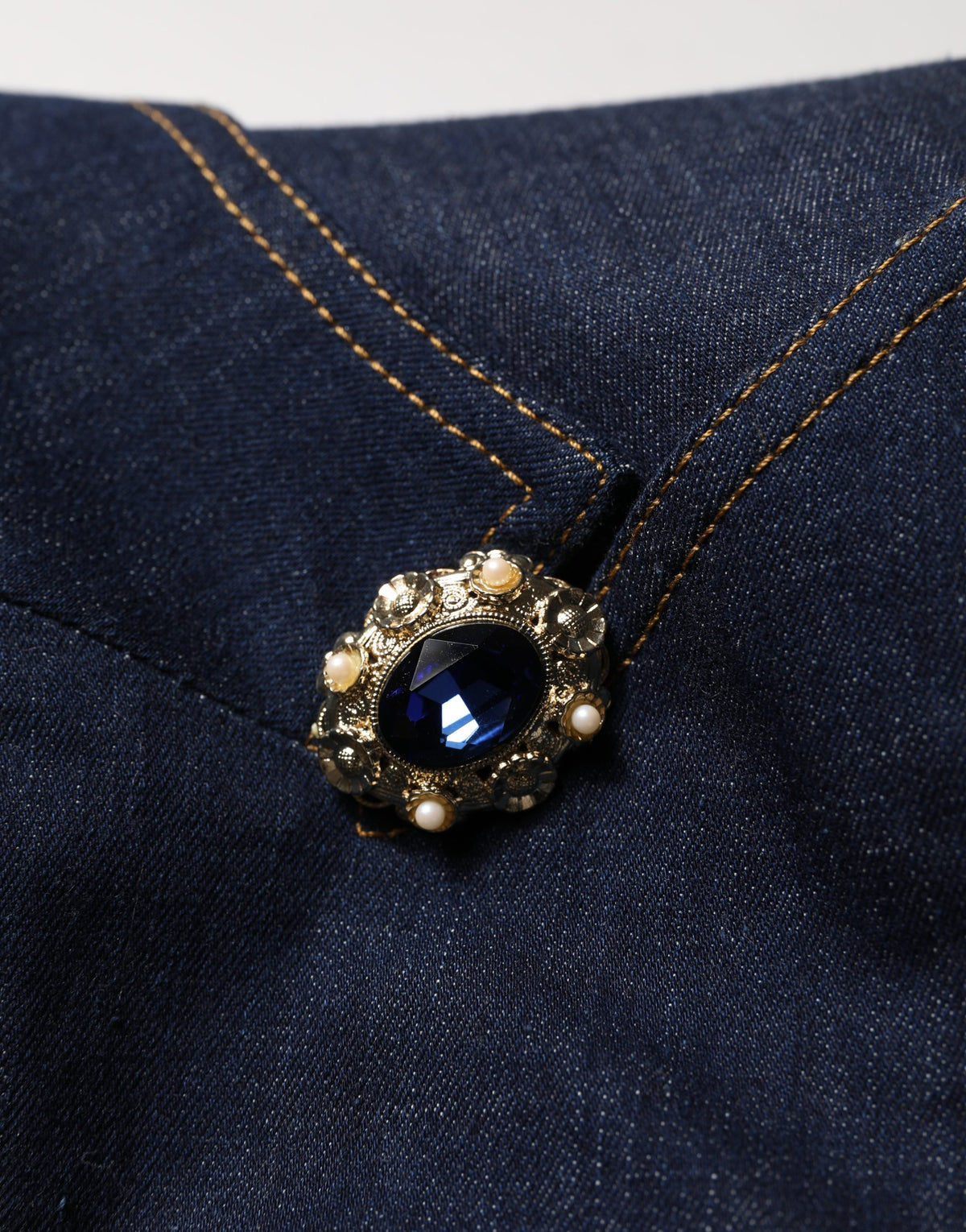 Dolce & Gabbana Blue Single-Breasted Denim Blazer Women's Jacket