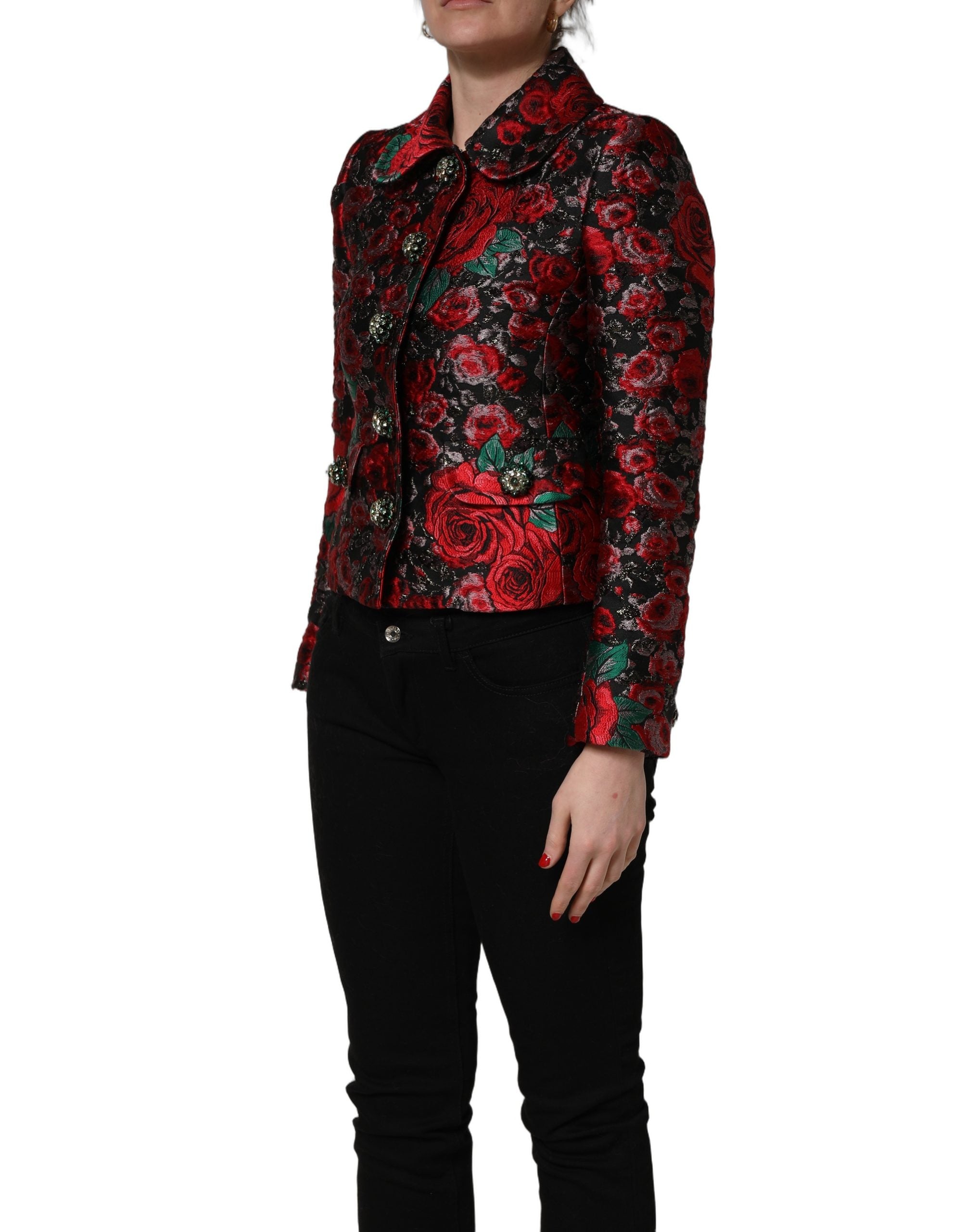 Dolce & Gabbana Multicolor Floral Brocade ButtonBlazer Women's Jacket