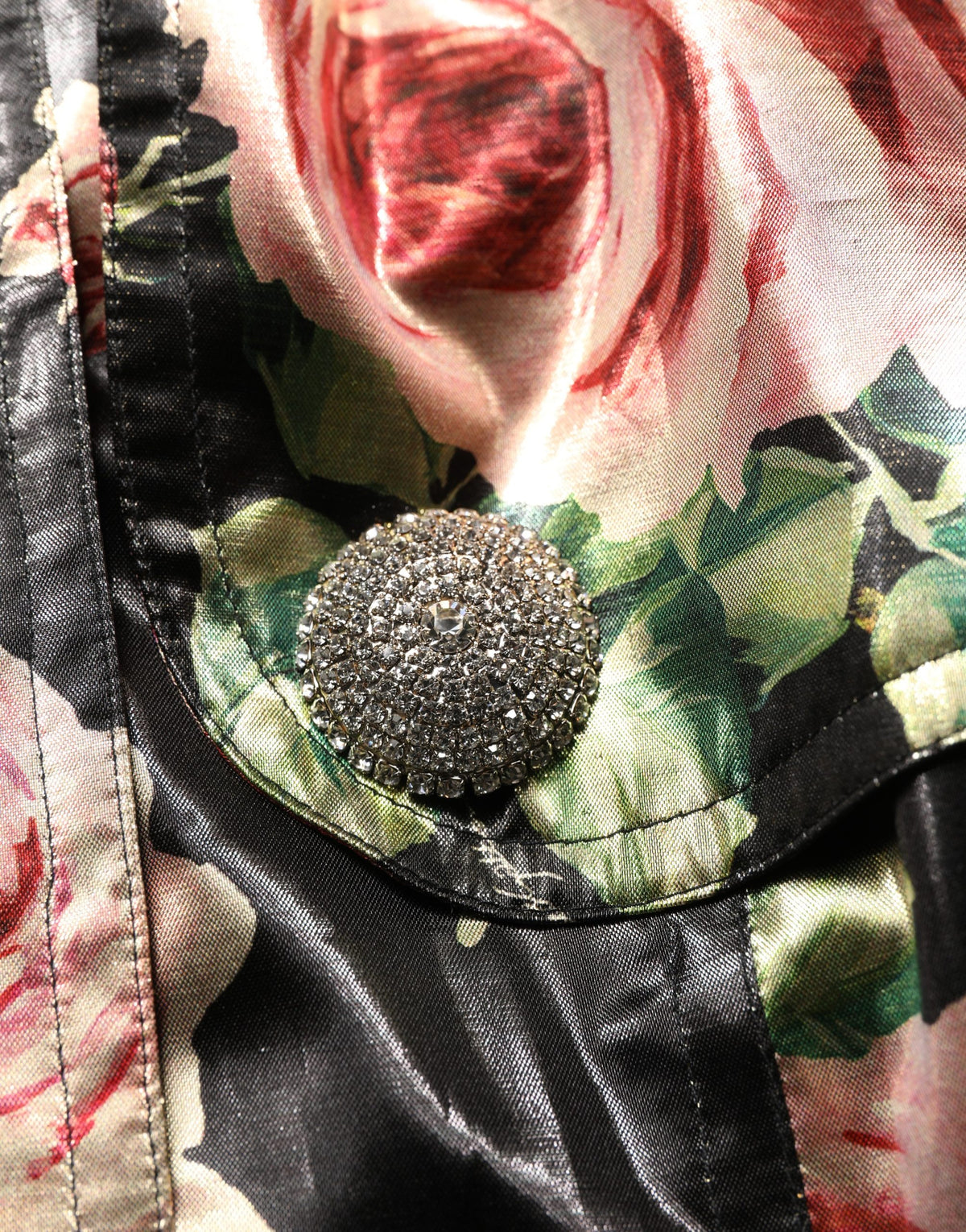 Dolce & Gabbana Black Floral Belted Polyester Trench Coat Women's Jacket