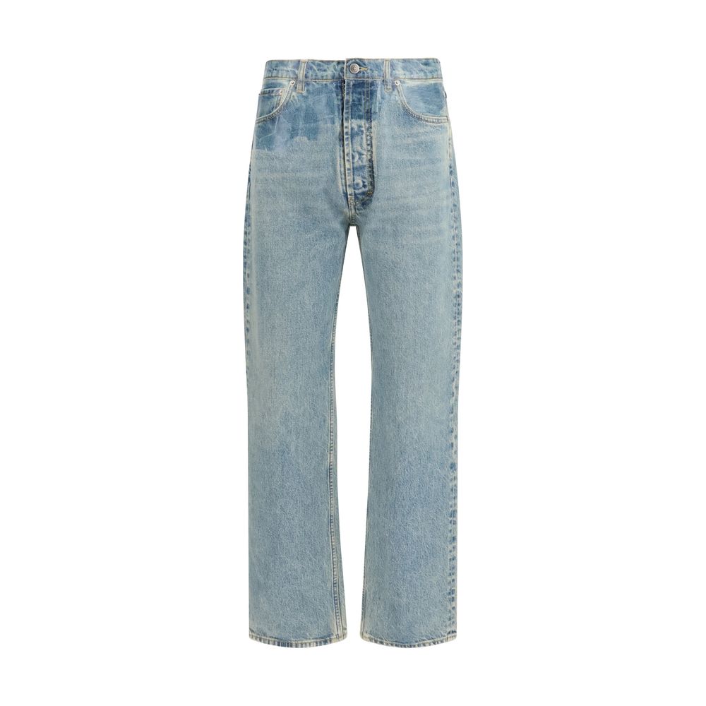 Maison Margiela Blue Cotton Straight-Leg Men's Jeans