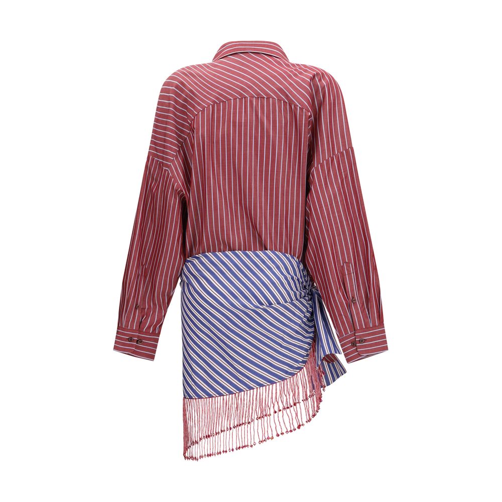 The Andamane Bordeaux Cotton Casual Women's Dress
