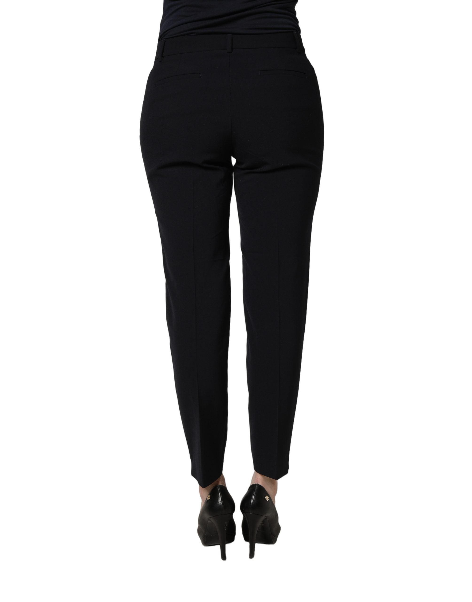 Peserico Black Skinny Mid Waist Chino Women Trouser Women's Pants