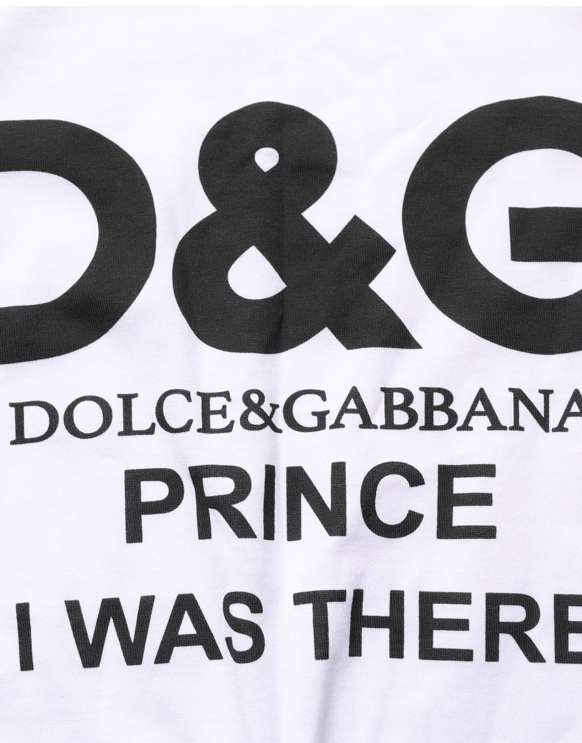 Dolce & Gabbana White D&G PRINCE I WAS THERE Crew Neck Women's T-shirt