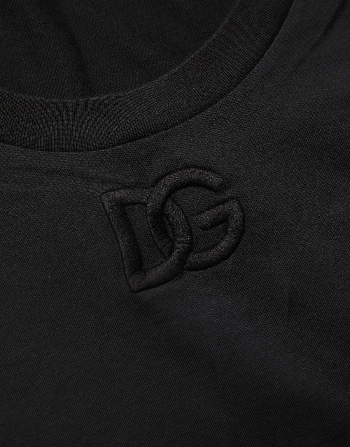 Dolce & Gabbana Black Cotton Short-Sleeve Crew Neck Women's T-shirt