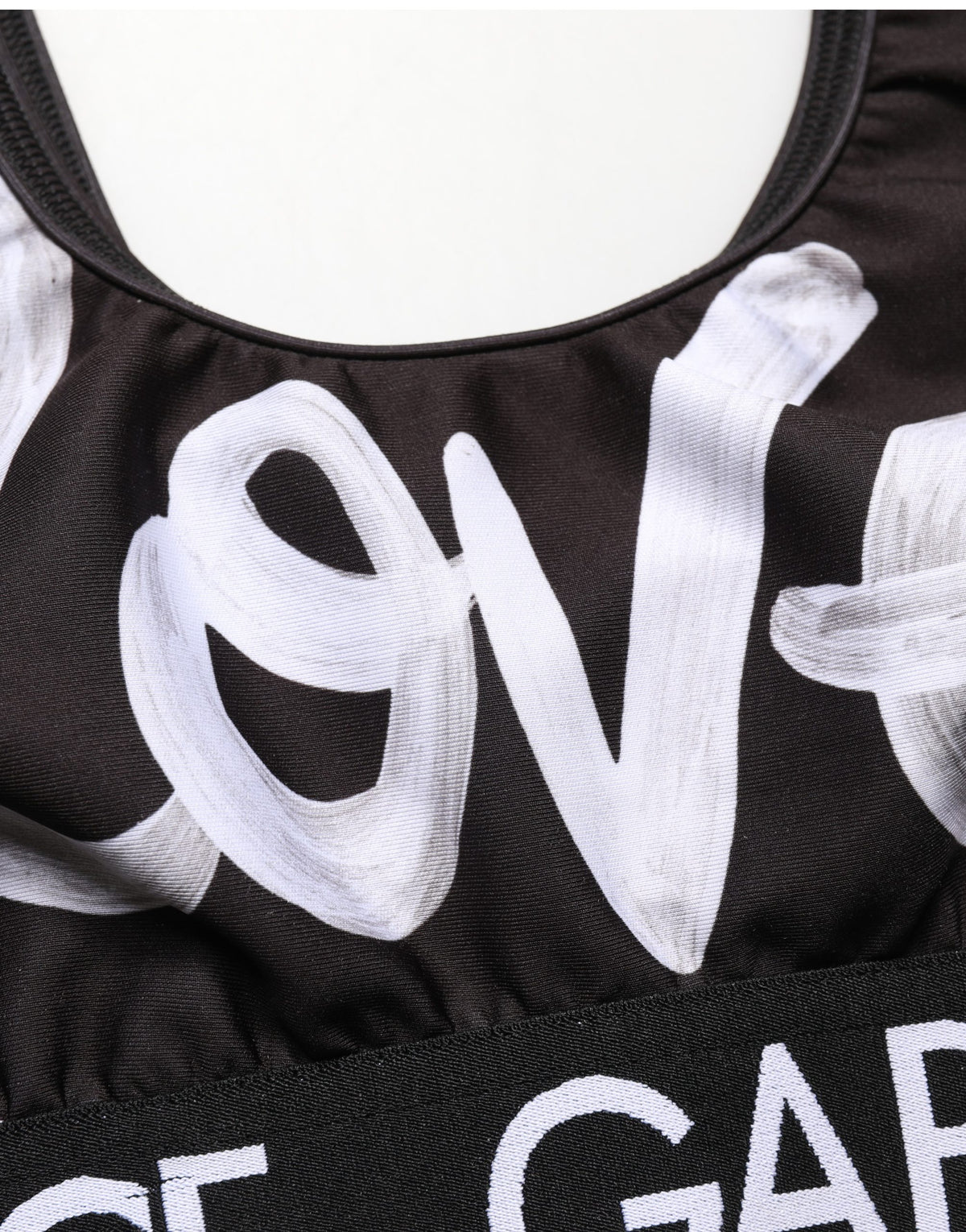 Dolce & Gabbana Black DG Love Yourself Sports Bra Cropped Women's Top (Pre-Owned)