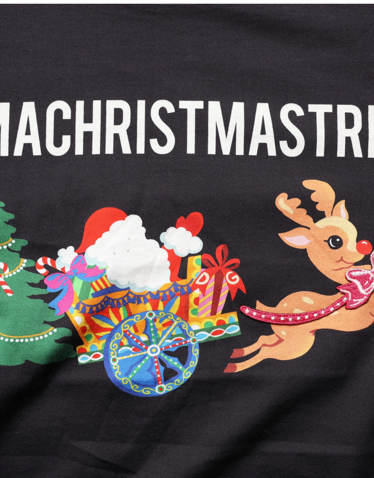 Dolce & Gabbana Black #IAMACHRISTMASTREE Print Cotton Women's T-shirt