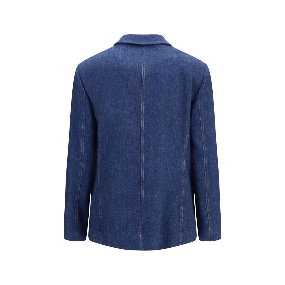 Giorgio Armani Blue Elastane Denim Women's Jacket