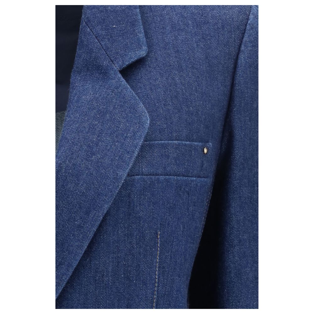 Giorgio Armani Blue Elastane Denim Women's Jacket