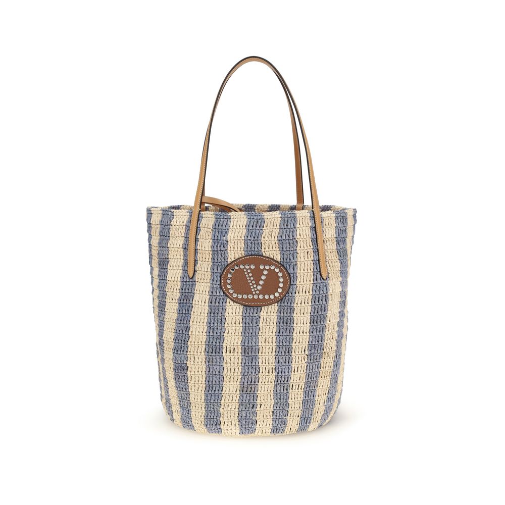 Valentino Garavani Multicolor Raffia Backet Women's Bag