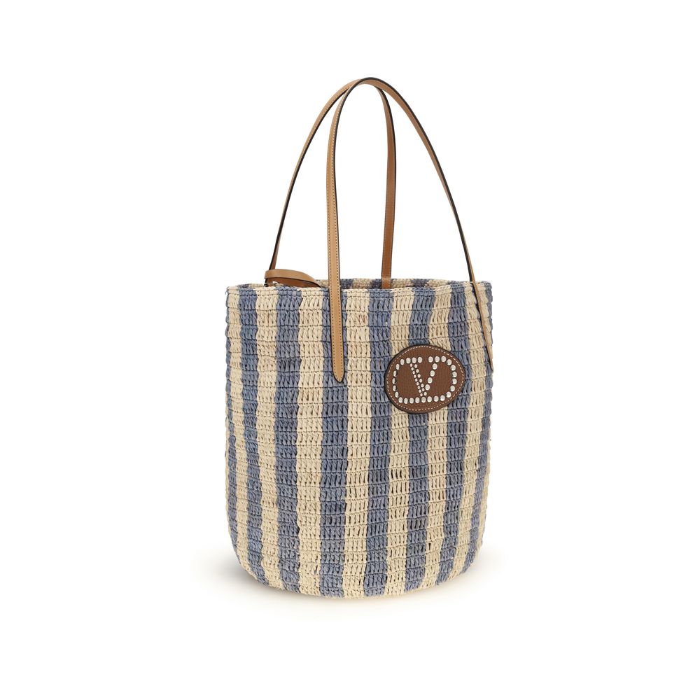 Valentino Garavani Multicolor Raffia Backet Women's Bag