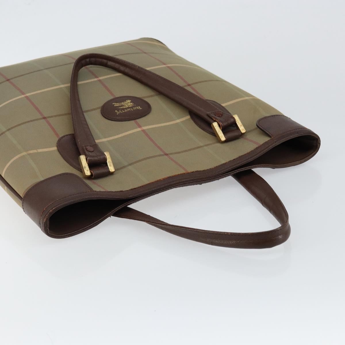 Burberry Nova Check Tote Canvas Check Pattern Beige Canvas Tote Bag Bag (Pre-Owned)