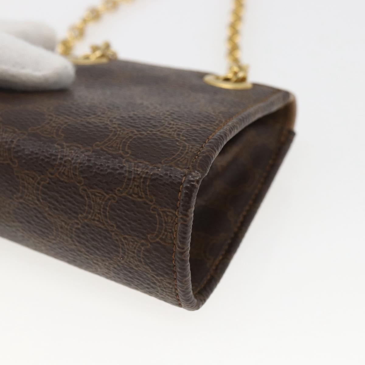 Celine Vintage Macadam Canvas And Leather Brown Canvas Shoulder Bag Bag (Pre-Owned)