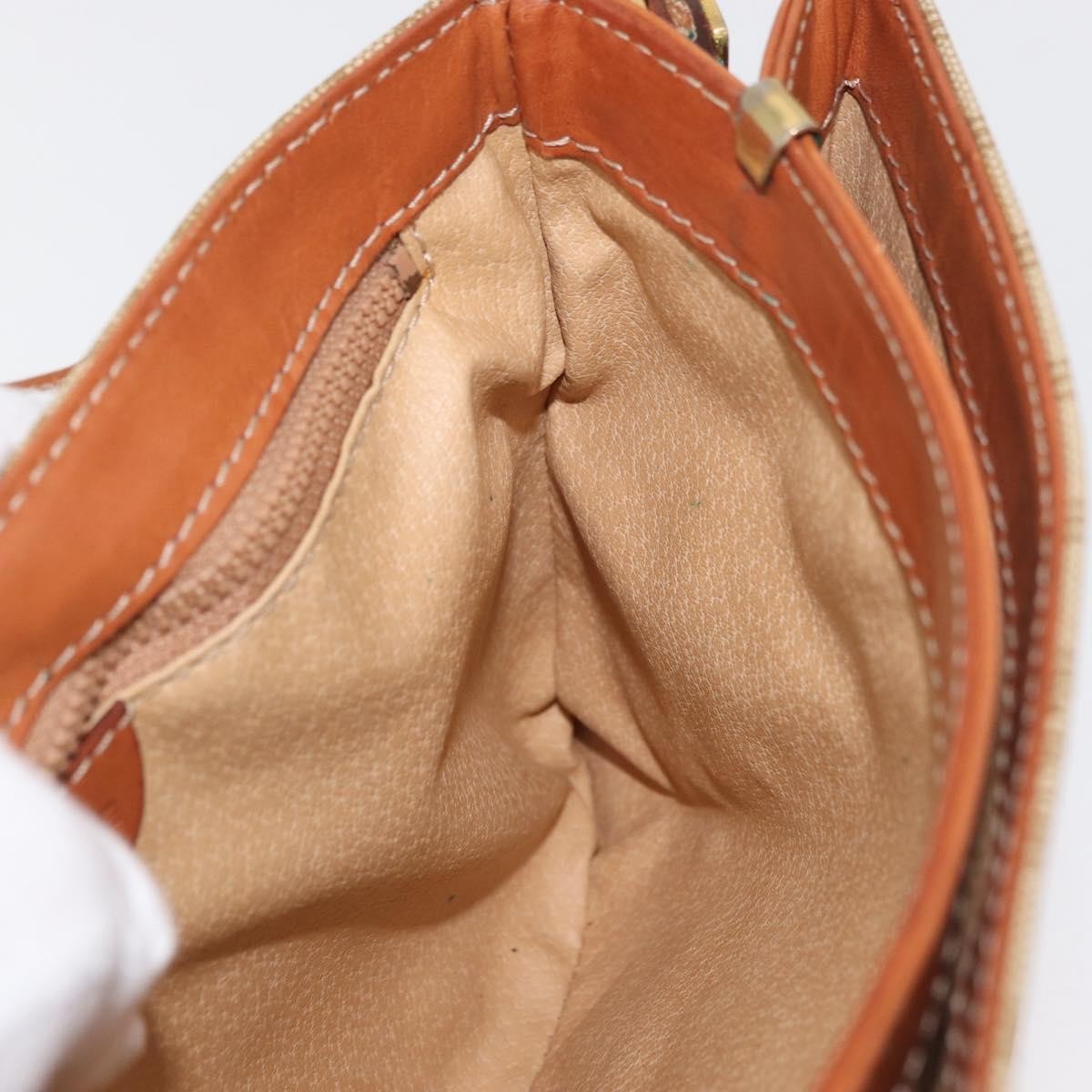 Celine Vintage Macadam Canvas And Leather Beige Canvas Shoulder Bag Bag (Pre-Owned)