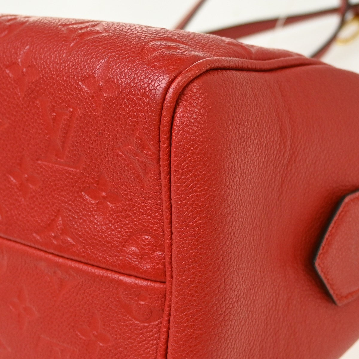 Louis Vuitton Speedy Bandouliere Nm Monogram Empreinte Leather Red Leather Handbag (Pre-Owned)