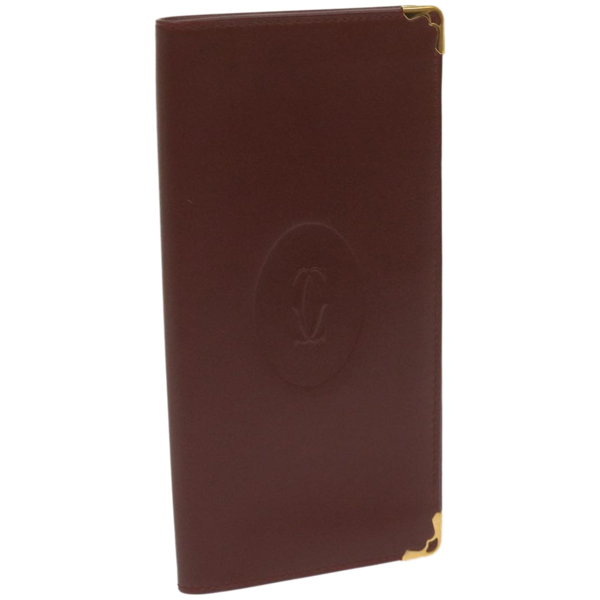 Cartier Must De Cartier Burgundy Leather Wallet  (Pre-Owned)