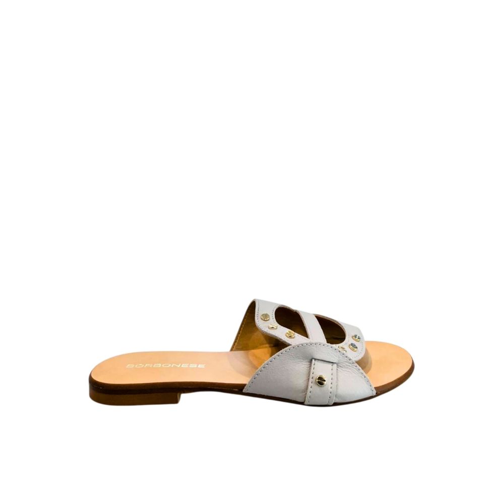 Borbonese Grey Leather Women Women's Sandal