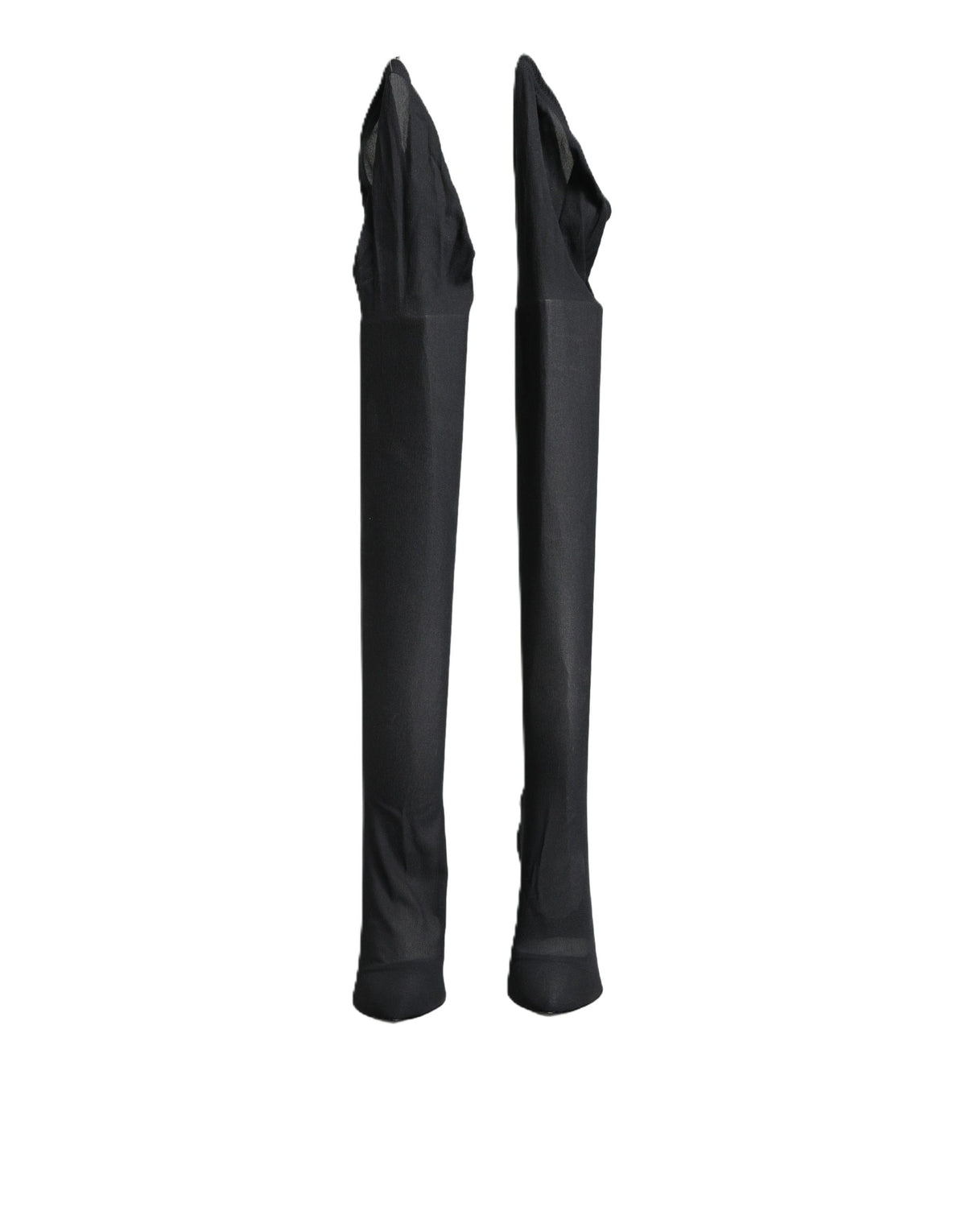 Dolce & Gabbana Black Stretch Socks Knee High Boots Women's Shoes