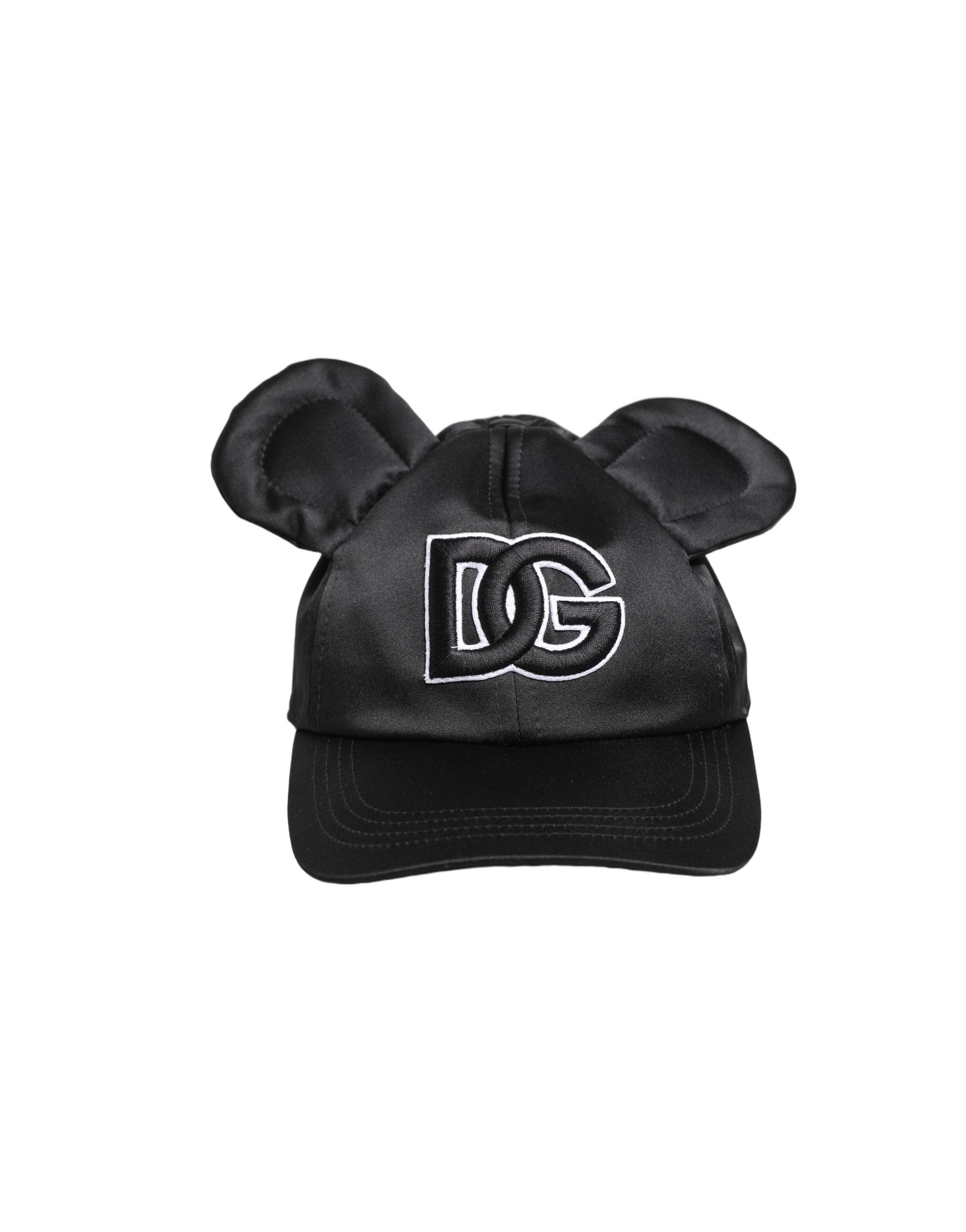 Dolce & Gabbana Men Black Velvet Animal Ears Baseball Cap Men's Hat
