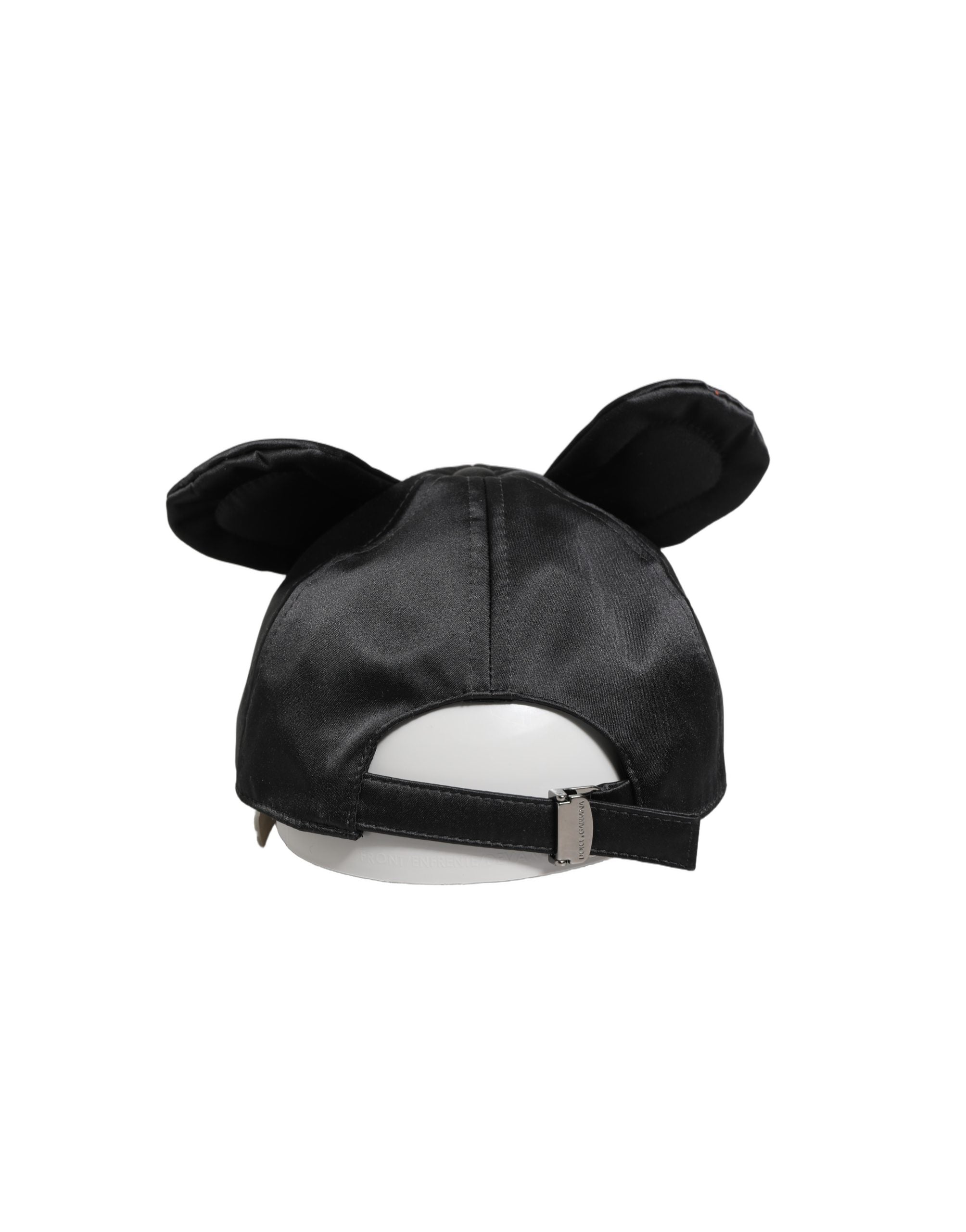 Dolce & Gabbana Men Black Velvet Animal Ears Baseball Cap Men's Hat