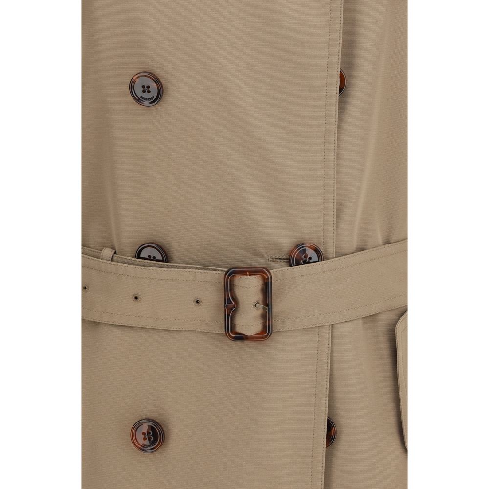 Burberry Brown Silk Trench Men's Coat