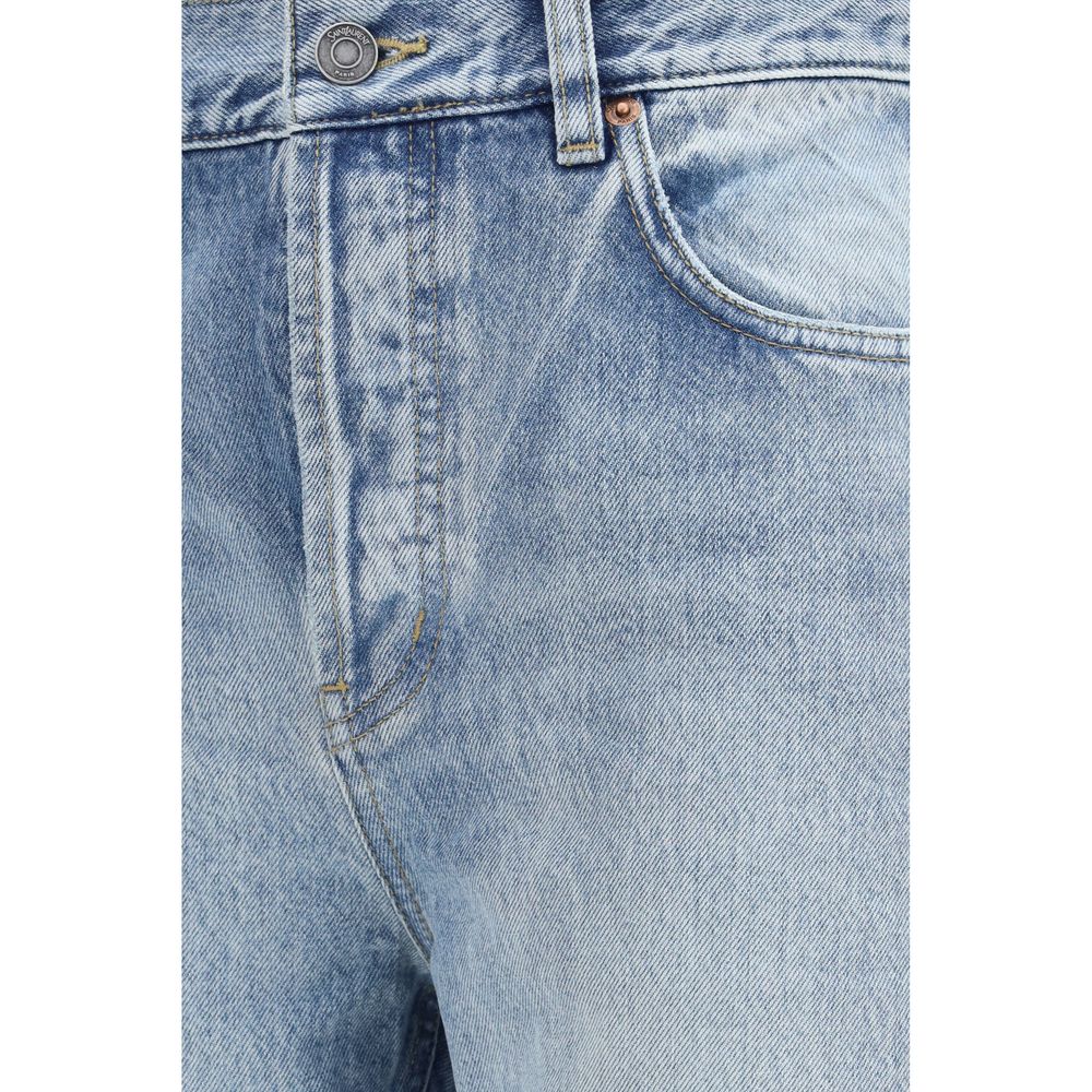 Saint Laurent Blue Cotton Cropped Women's Jeans