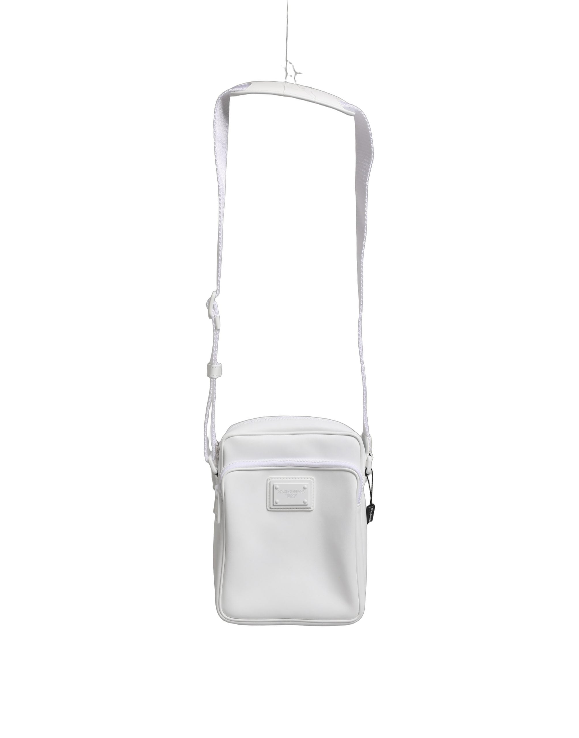 Dolce & Gabbana White Logo Plaque Crossbody Shoulder Borse Men Men's Bag (Pre-Owned)