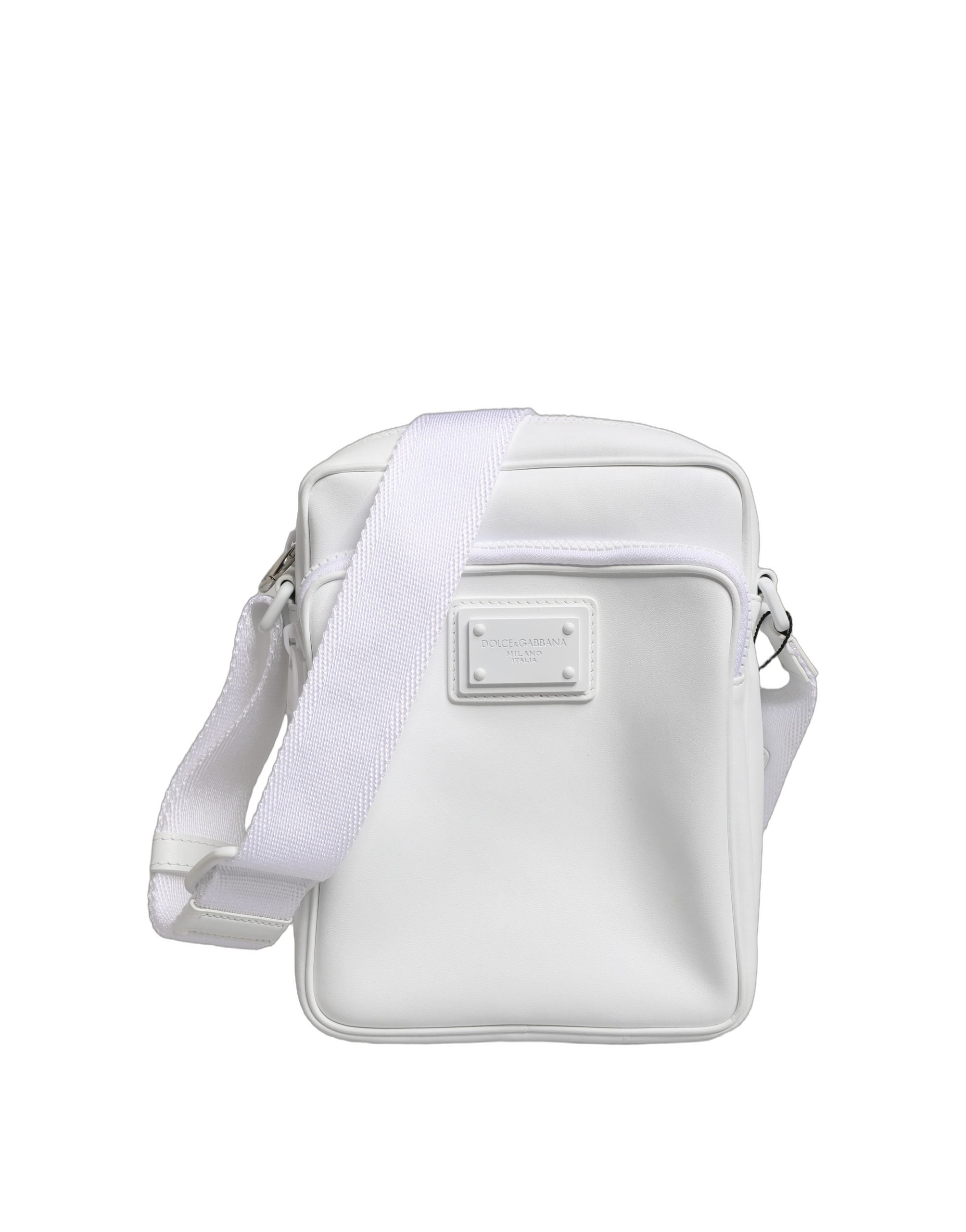 Dolce & Gabbana White Logo Plaque Crossbody Shoulder Borse Men Men's Bag (Pre-Owned)