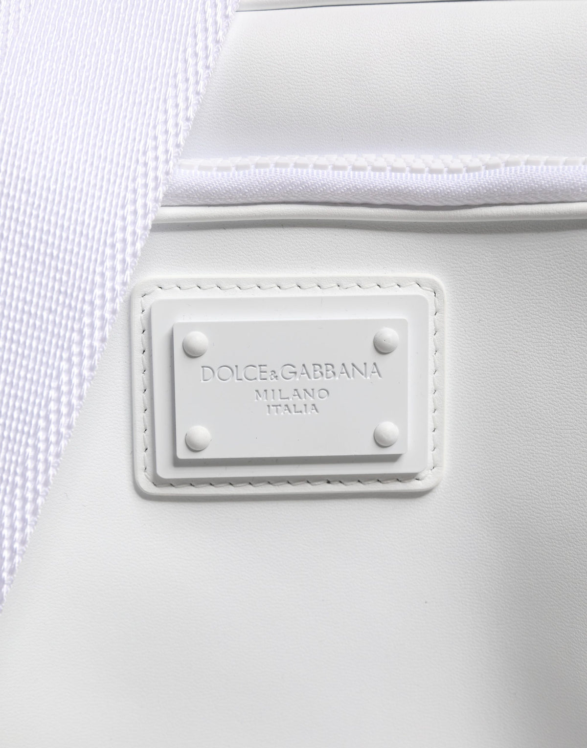 Dolce & Gabbana White Logo Plaque Crossbody Shoulder Borse Men Men's Bag (Pre-Owned)