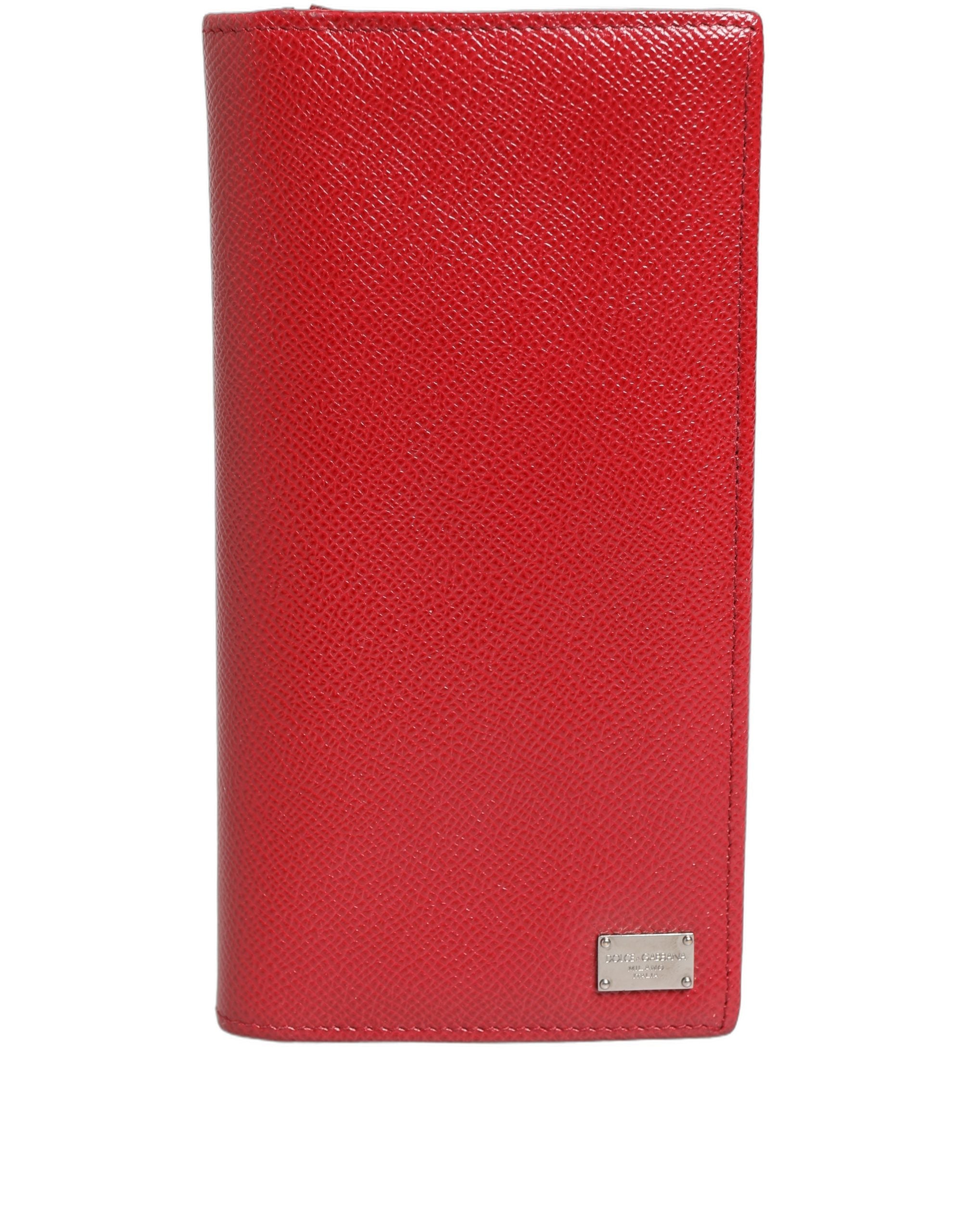 Dolce & Gabbana Red Dauphine Leather ID Men Card Holder Bifold Women's Wallet (Pre-Owned)