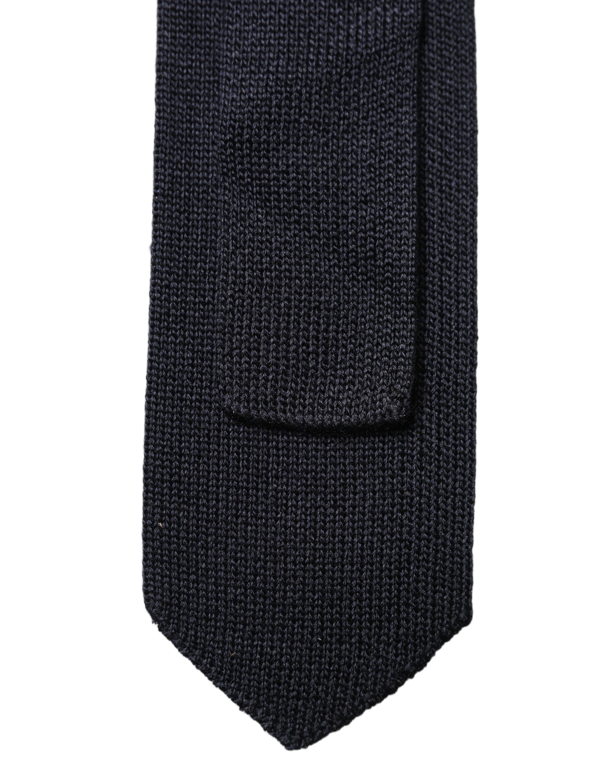 Dolce & Gabbana Dark Blue Solid 100% Silk Adjustable Men NeckMen's Men's Tie