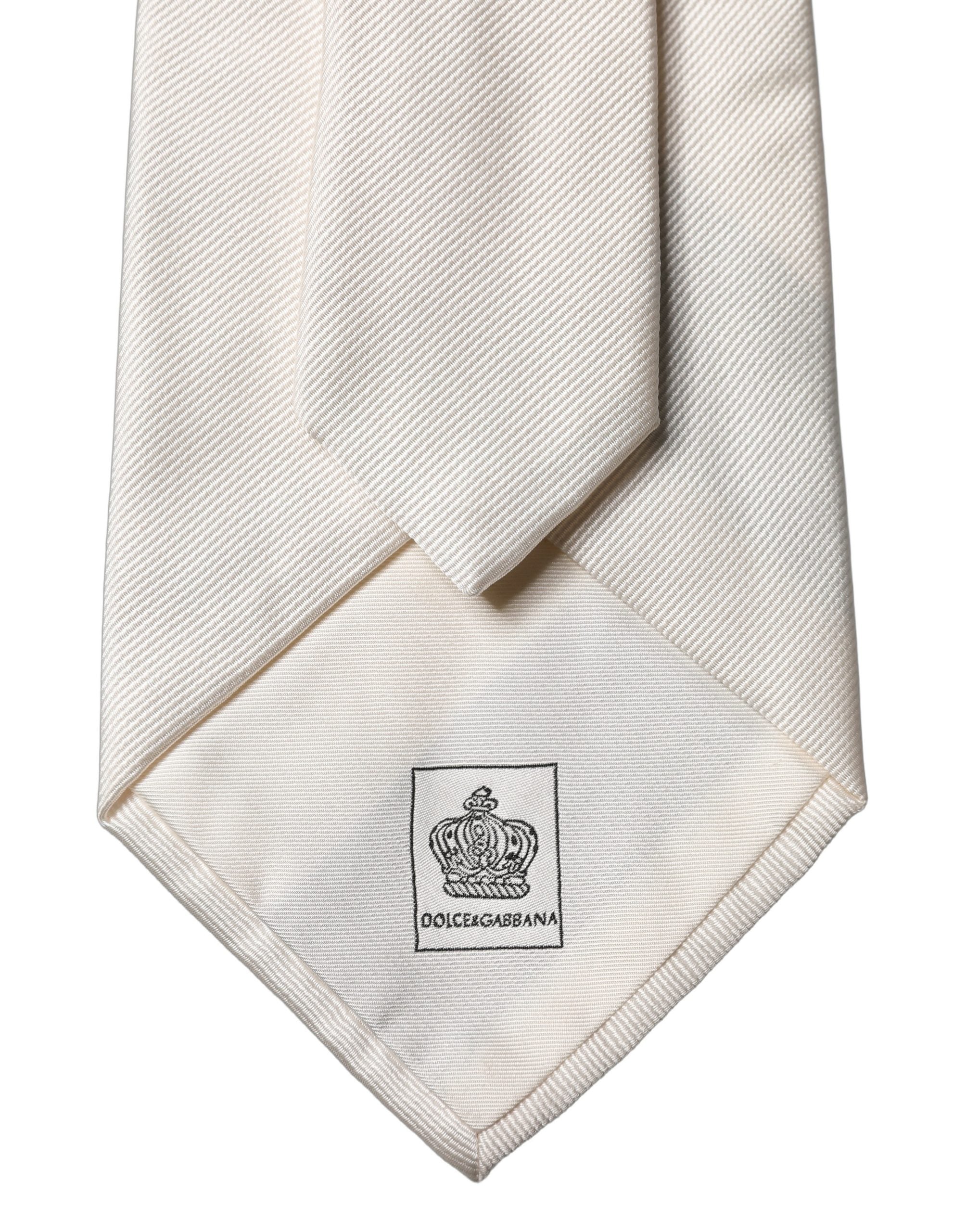 Dolce & Gabbana White Tattoo Floral Silk Adjustable Men Men'sd NeckMen's Men's Tie