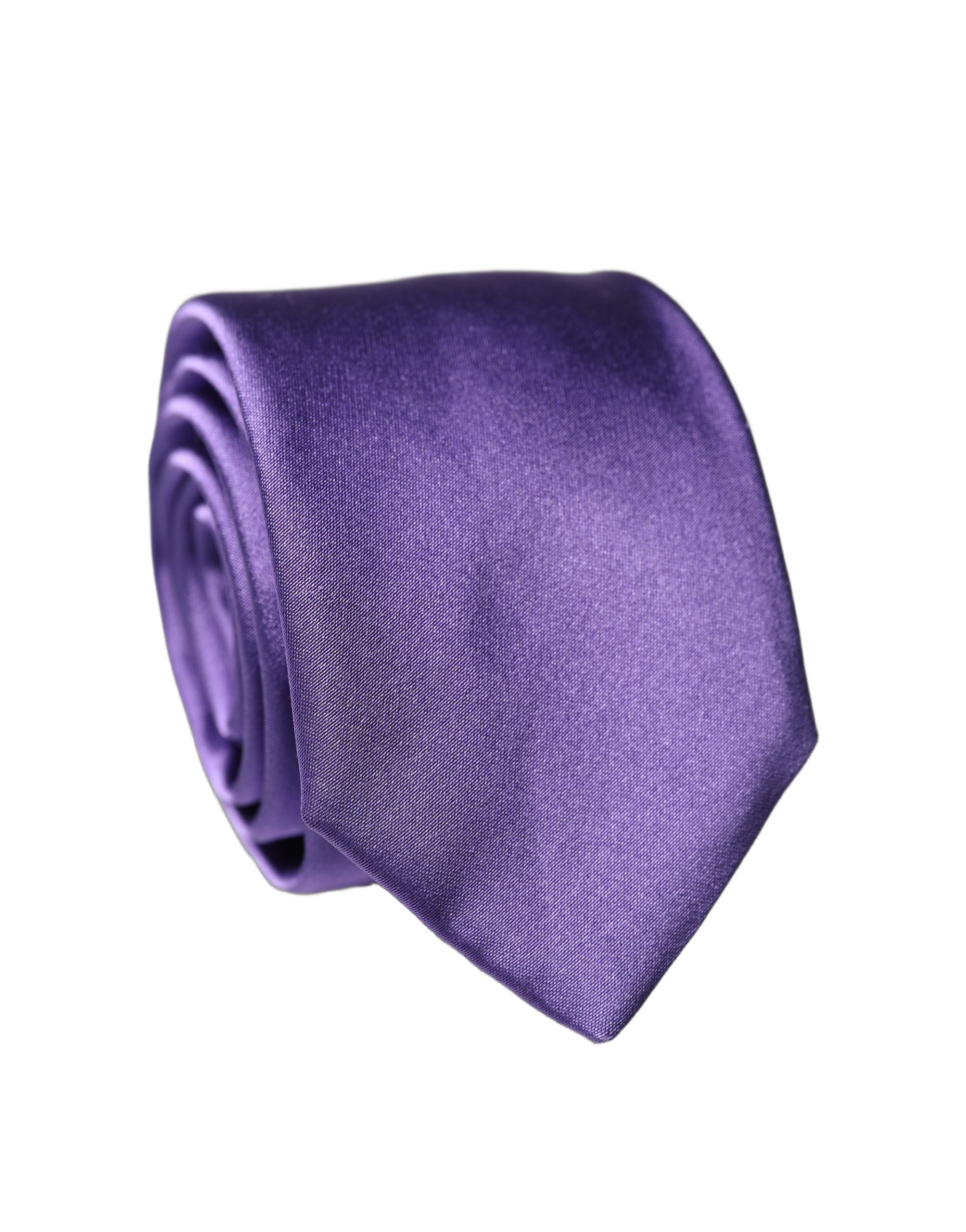 Dolce & Gabbana Purple Satin 100% Silk Adjustable Men Men'sd NeckMen's Men's Tie