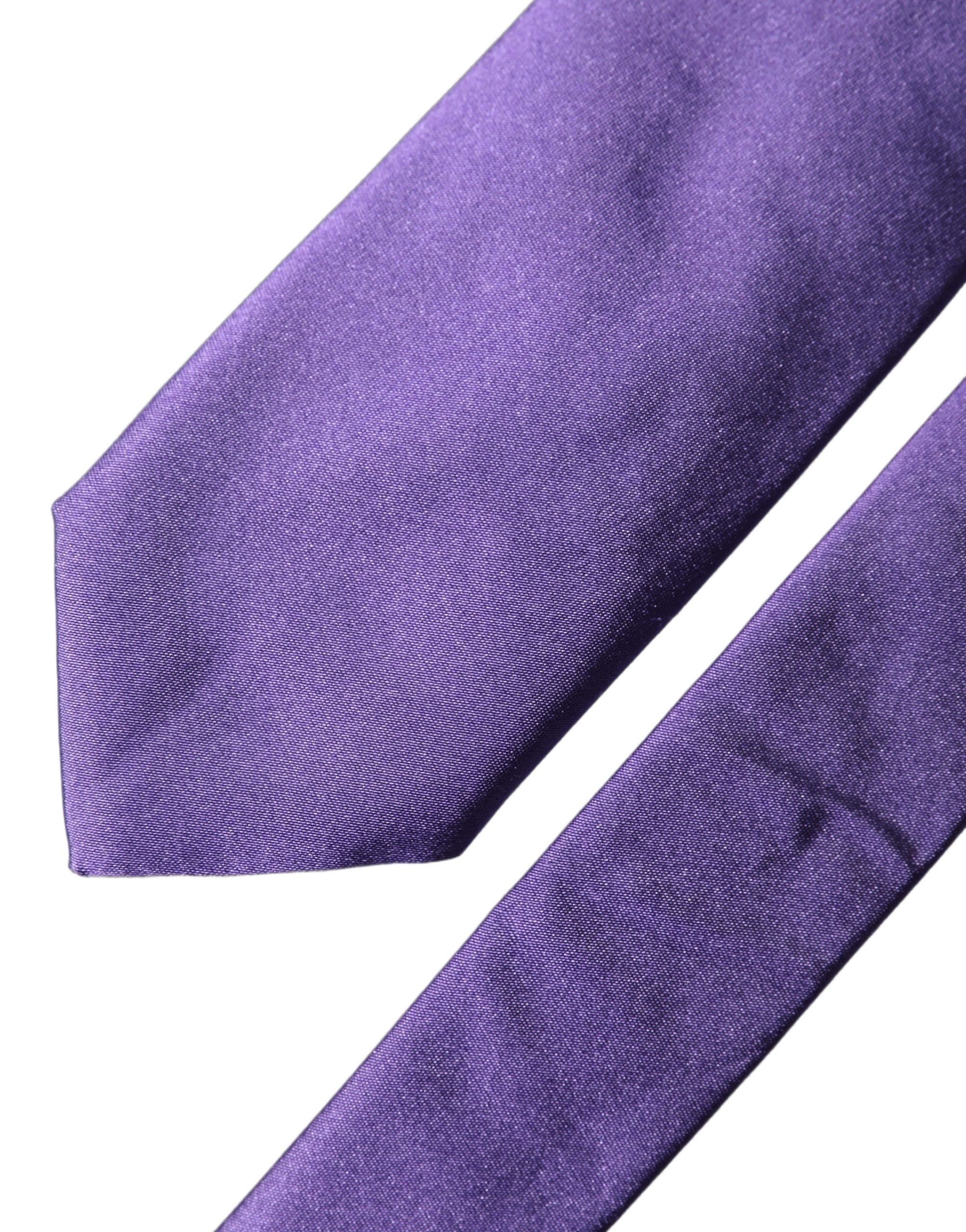 Dolce & Gabbana Purple Satin 100% Silk Adjustable Men Men'sd NeckMen's Men's Tie