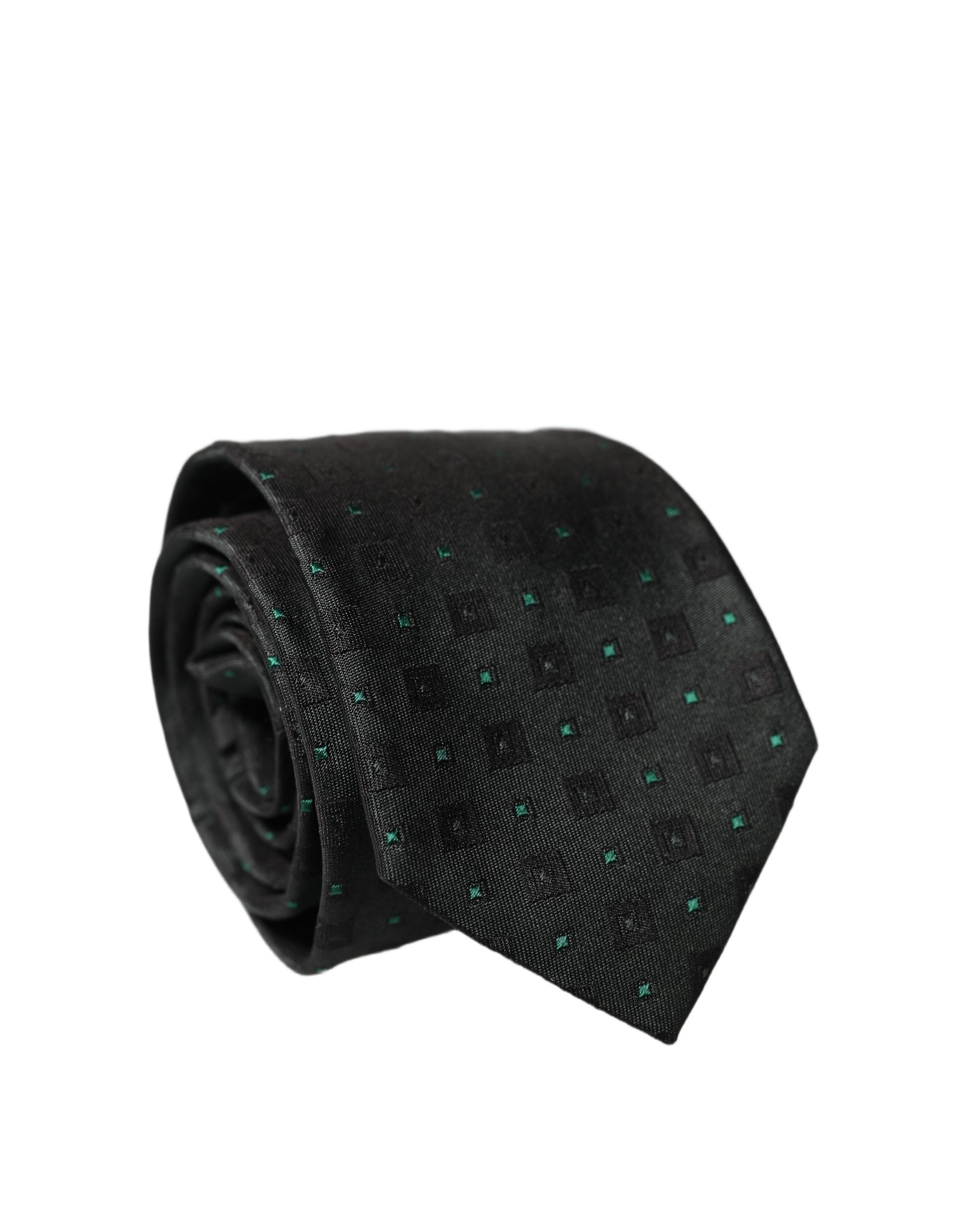 Dolce & Gabbana Black Geometric Silk Adjustable Men Women'sd NeckWomen's Women's Tie