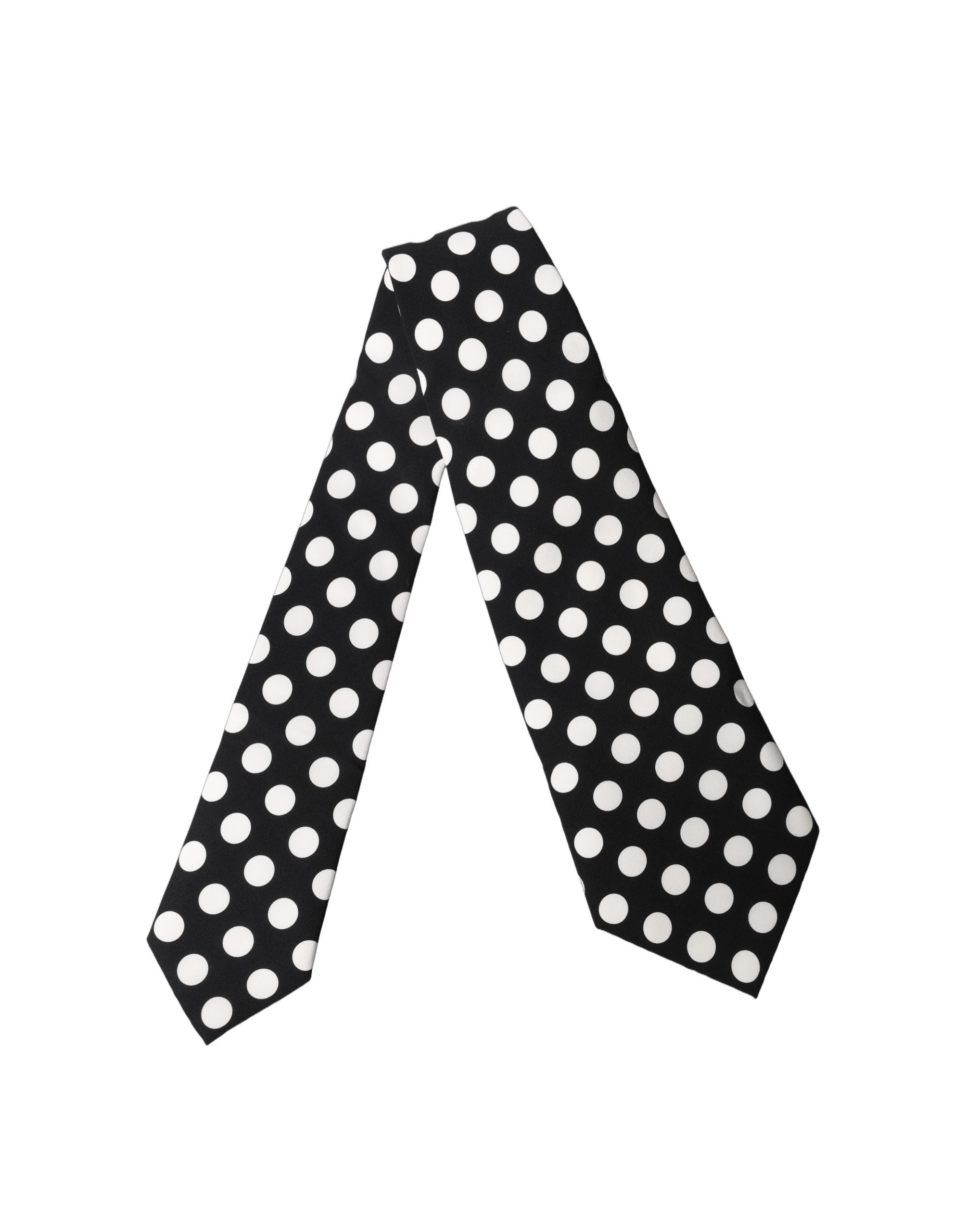 Dolce & Gabbana Black White Polka Dot Silk Adjustable Women NeckWomen's Women's Tie